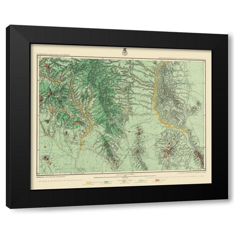 Southwest New Mexico Land Classification Sheet Black Modern Wood Framed Art Print with Double Matting by USGS