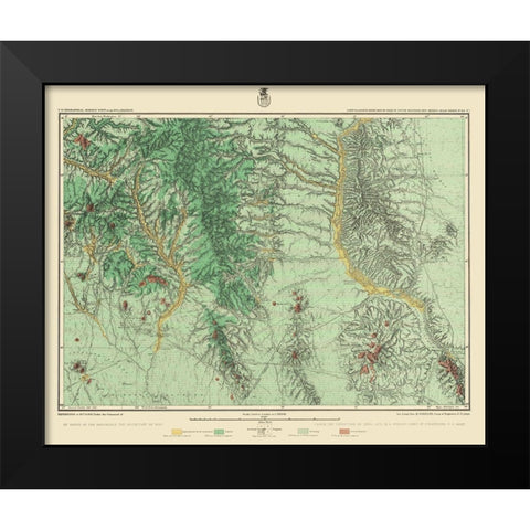 Southwest New Mexico Land Classification Sheet Black Modern Wood Framed Art Print by USGS