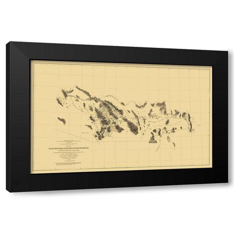 Pimas Villages to Fort Fillmore Route - Parke 1855 Black Modern Wood Framed Art Print by Parke