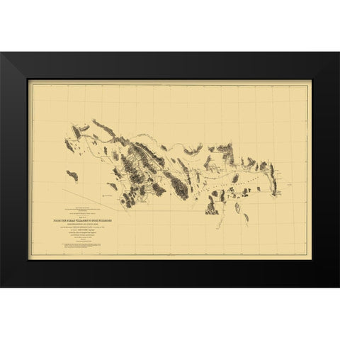 Pimas Villages to Fort Fillmore Route - Parke 1855 Black Modern Wood Framed Art Print by Parke