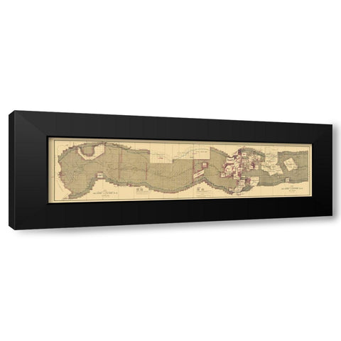 Atlantic and Pacific Railroad - 1883 Black Modern Wood Framed Art Print with Double Matting by Unknown