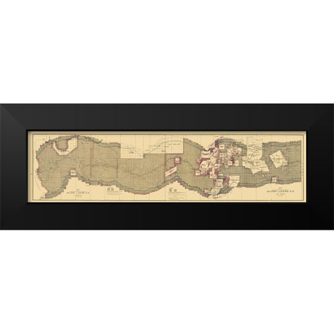 Atlantic and Pacific Railroad - 1883 Black Modern Wood Framed Art Print by Unknown