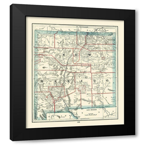 New Mexico - Rathbun 1893 Black Modern Wood Framed Art Print with Double Matting by Rathbun
