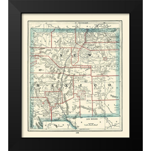 New Mexico - Rathbun 1893 Black Modern Wood Framed Art Print by Rathbun