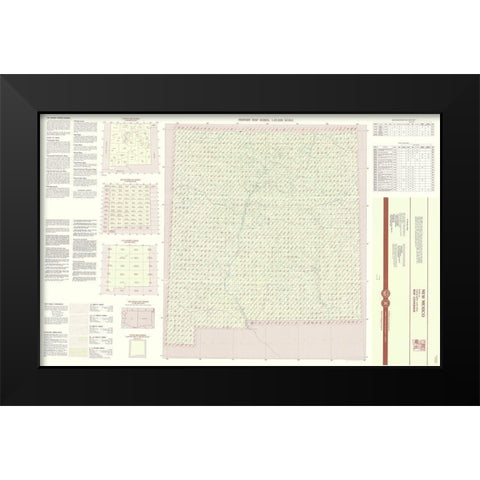 New Mexico New Mexico Index Quad - USGS 1983 Black Modern Wood Framed Art Print by USGS