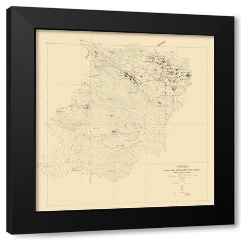 Austin Reese River Mining District Nevada Black Modern Wood Framed Art Print with Double Matting by Hodgeson