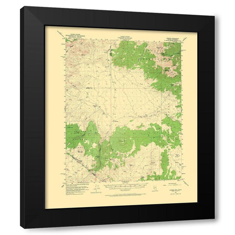 Aurora Nevada California Quad - USGS 1956 Black Modern Wood Framed Art Print by USGS