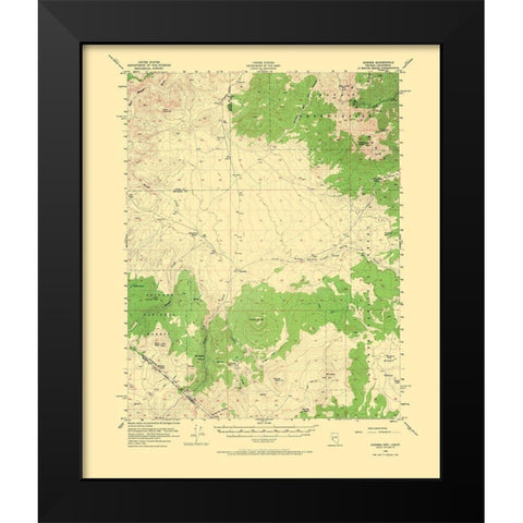 Aurora Nevada California Quad - USGS 1956 Black Modern Wood Framed Art Print by USGS