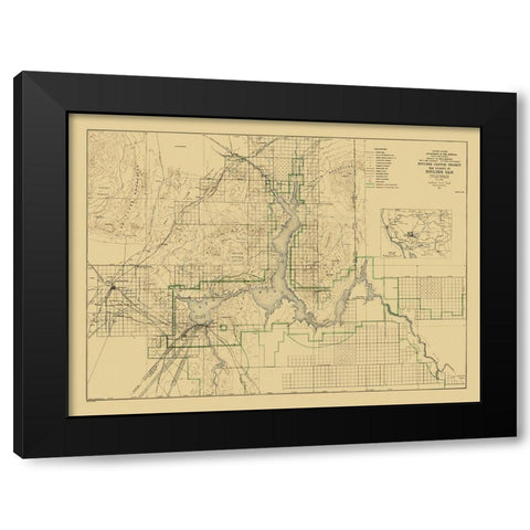 Boulder Canyon Project Nevada - DOI 1940 Black Modern Wood Framed Art Print with Double Matting by DOI