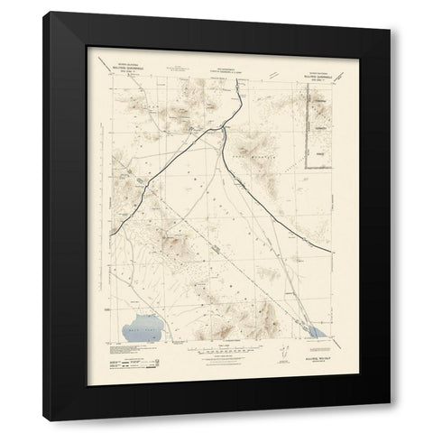 Bullfrog Nevada California Quad - USGS 1942 Black Modern Wood Framed Art Print with Double Matting by USGS