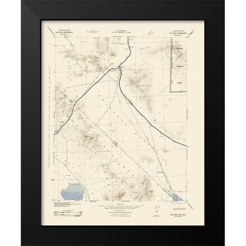 Bullfrog Nevada California Quad - USGS 1942 Black Modern Wood Framed Art Print by USGS