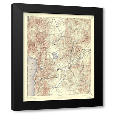 Carson Nevada Sheet - USGS 1893 Black Modern Wood Framed Art Print with Double Matting by USGS