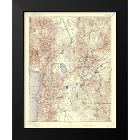 Carson Nevada Sheet - USGS 1893 Black Modern Wood Framed Art Print by USGS