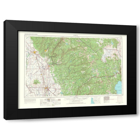 Chico California Nevada Quad - USGS 1967 Black Modern Wood Framed Art Print with Double Matting by USGS