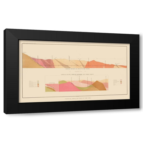 Comstock Lode Geology 2 Nevada - Becker 1882 Black Modern Wood Framed Art Print with Double Matting by Becker