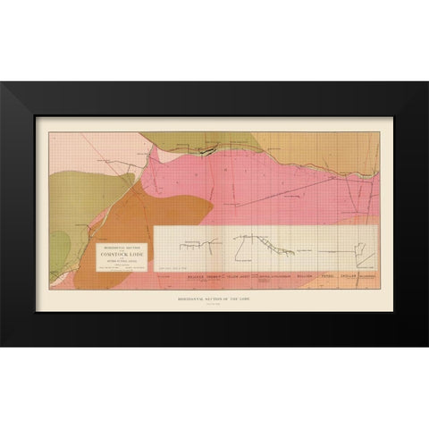 Comstock Lode Sutro Tunnel South Geology NV Black Modern Wood Framed Art Print by Becker