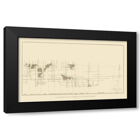 Comstock Lode Vertical Projection 1 Nevada Black Modern Wood Framed Art Print with Double Matting by Becker