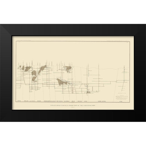 Comstock Lode Vertical Projection 1 Nevada Black Modern Wood Framed Art Print by Becker