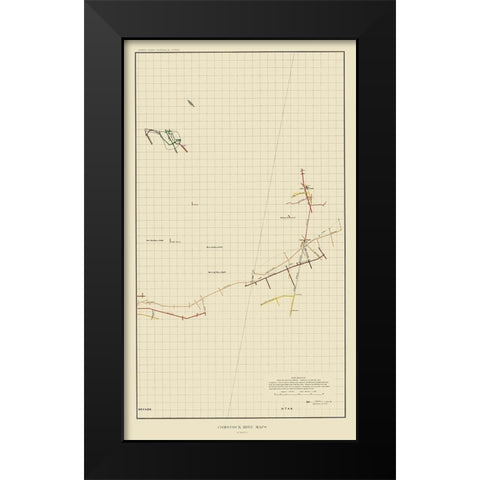 Comstock Mine Number One Nevada - Becker 1882 Black Modern Wood Framed Art Print by Becker