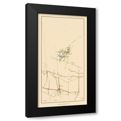 Comstock Mine Number Two Nevada - Becker 1882 Black Modern Wood Framed Art Print with Double Matting by Becker