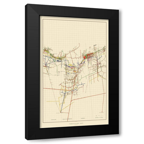 Comstock Mine Number Four Nevada - Becker 1882 Black Modern Wood Framed Art Print with Double Matting by Becker