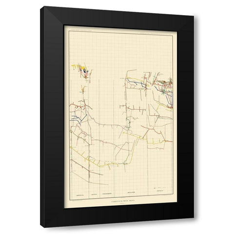 Comstock Mine Number Five Nevada - Becker 1882 Black Modern Wood Framed Art Print with Double Matting by Becker