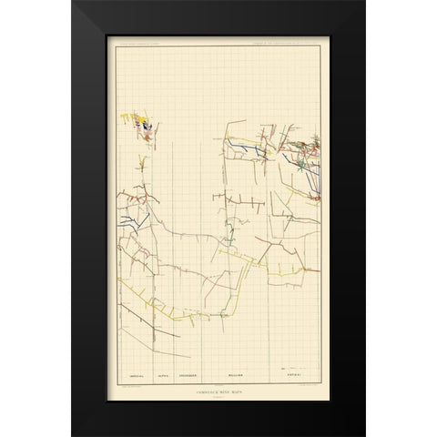 Comstock Mine Number Five Nevada - Becker 1882 Black Modern Wood Framed Art Print by Becker