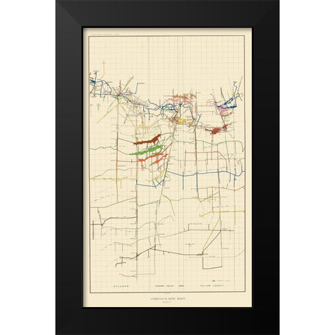 Comstock Mine Number Six Nevada - Becker 1882 Black Modern Wood Framed Art Print by Becker
