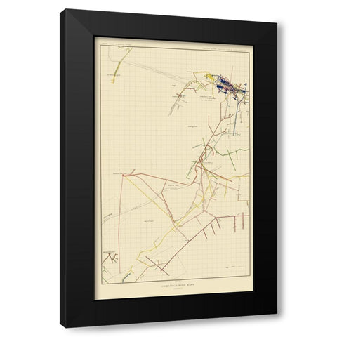 Comstock Mine Number Seven Nevada - Becker 1882 Black Modern Wood Framed Art Print with Double Matting by Becker