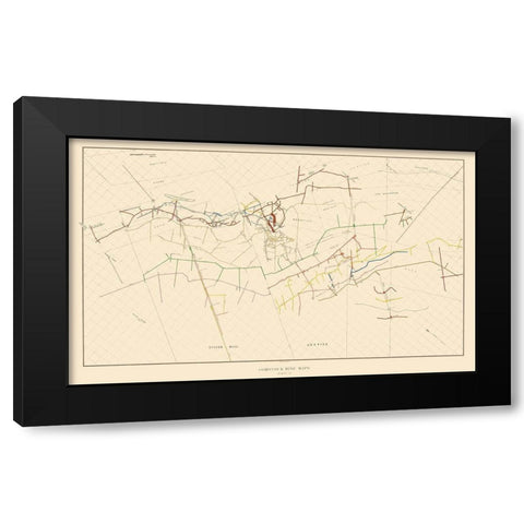 Comstock Mine Number Eight Nevada - Becker 1882 Black Modern Wood Framed Art Print by Becker