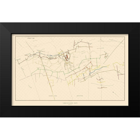 Comstock Mine Number Eight Nevada - Becker 1882 Black Modern Wood Framed Art Print by Becker