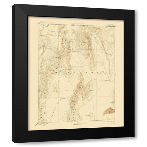Disaster Nevada Sheet - USGS 1893 Black Modern Wood Framed Art Print with Double Matting by USGS