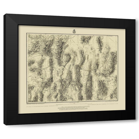 Eastern Nevada Western Utah Nevada Utah Sheet Black Modern Wood Framed Art Print by US Army