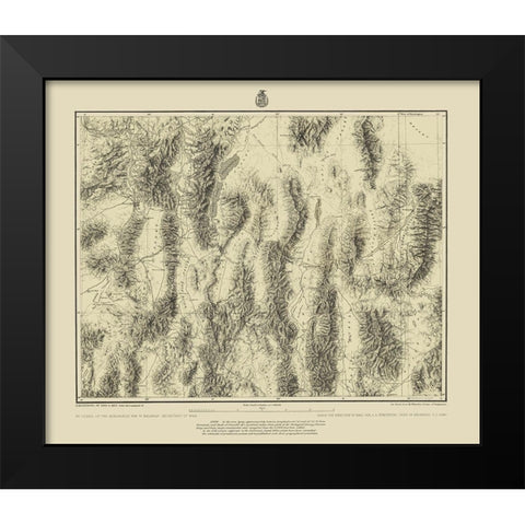 Eastern Nevada Western Utah Nevada Utah Sheet Black Modern Wood Framed Art Print by US Army