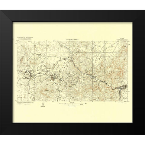 Ely Nevada Quad - USGS 1916 Black Modern Wood Framed Art Print by USGS