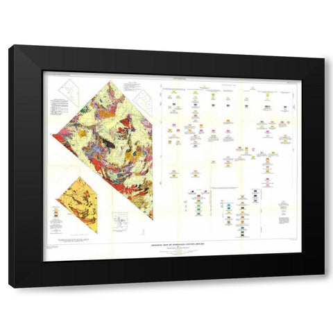 Esmeralda County Nevada Mines - Albers 1945 Black Modern Wood Framed Art Print with Double Matting by Albers