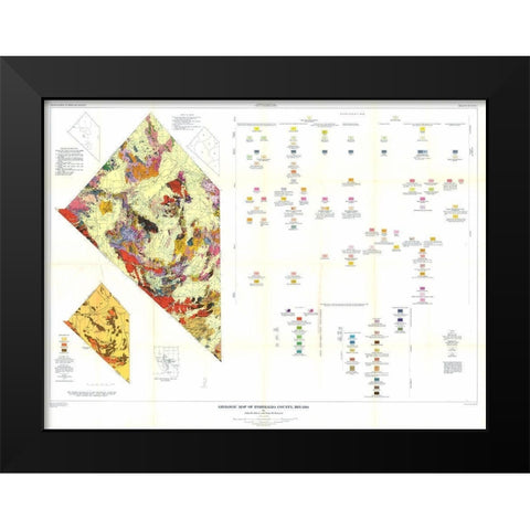 Esmeralda County Nevada Mines - Albers 1945 Black Modern Wood Framed Art Print by Albers