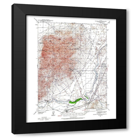 Eugene Mt Area Nevada - USGS 1939 Black Modern Wood Framed Art Print with Double Matting by USGS
