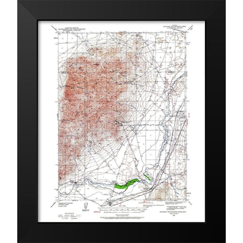 Eugene Mt Area Nevada - USGS 1939 Black Modern Wood Framed Art Print by USGS