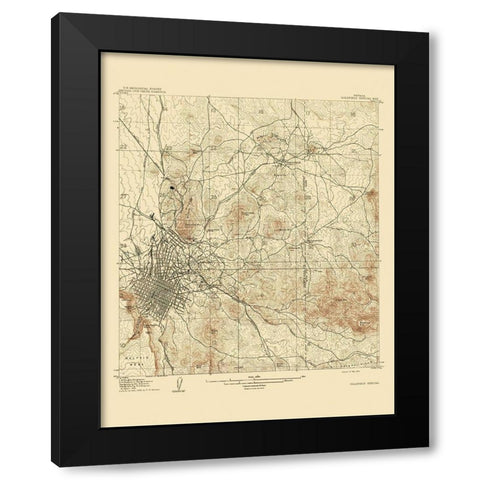 Goldfield Special Nevada Quad - USGS 1909 Black Modern Wood Framed Art Print with Double Matting by USGS