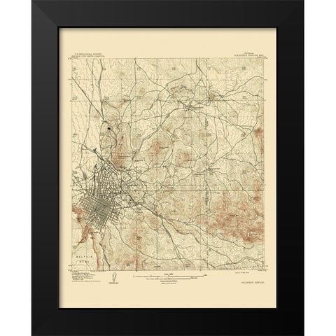 Goldfield Special Nevada Quad - USGS 1909 Black Modern Wood Framed Art Print by USGS