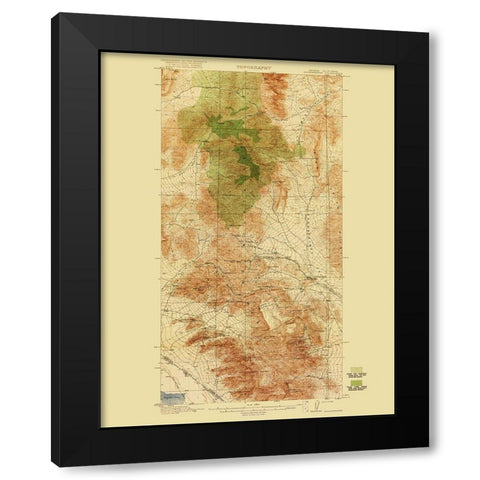 Goodsprings California Nevada Quad - USGS 1919 Black Modern Wood Framed Art Print with Double Matting by USGS