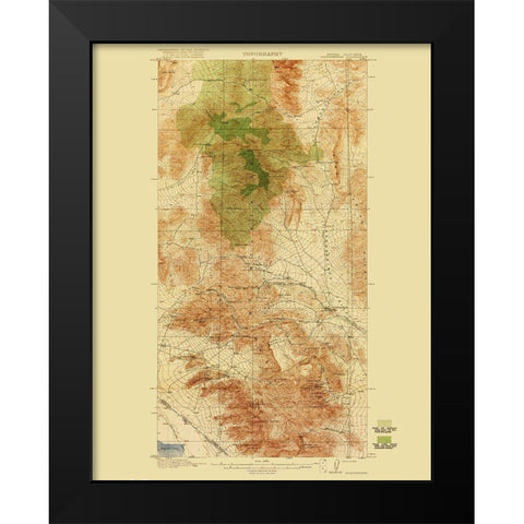 Goodsprings California Nevada Quad - USGS 1919 Black Modern Wood Framed Art Print by USGS