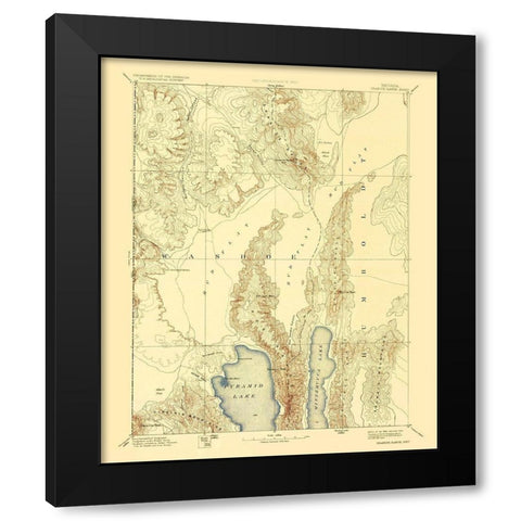 Granite Range Nevada Sheet - USGS 1894 Black Modern Wood Framed Art Print with Double Matting by USGS