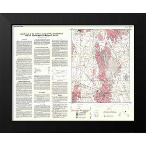 Ranch Quad Gravity Nevada Mines - Erwin 1968 Black Modern Wood Framed Art Print by Erwin