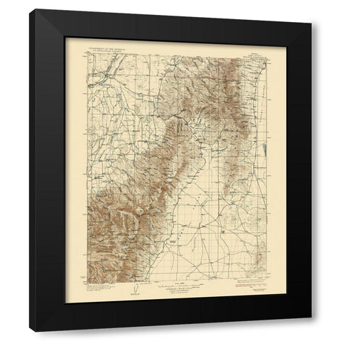 Halleck Nevada Quad - USGS 1935 Black Modern Wood Framed Art Print by USGS