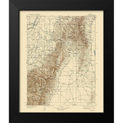 Halleck Nevada Quad - USGS 1935 Black Modern Wood Framed Art Print by USGS