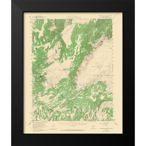 Huntoon Valley Nevada California Quad - USGS 1958 Black Modern Wood Framed Art Print by USGS