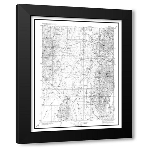 Jiggs Nevada Quad - USGS 1935 Black Modern Wood Framed Art Print with Double Matting by USGS