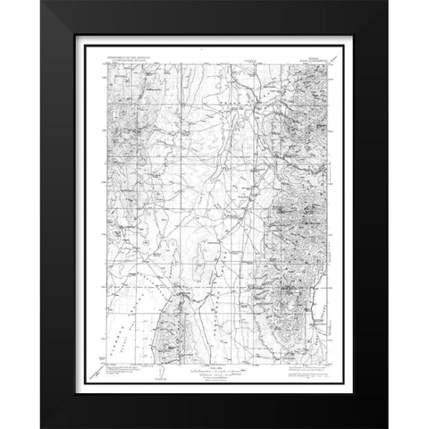 Jiggs Nevada Quad - USGS 1935 Black Modern Wood Framed Art Print by USGS